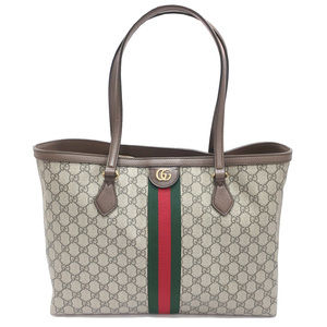Gucci Tote Bag Ophidia Webstripe Medium Brown Beige